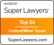 Super Lawyers Top 50 in Central/West Texas badge